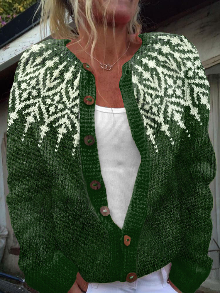| Luźny Sweter z Wzorem