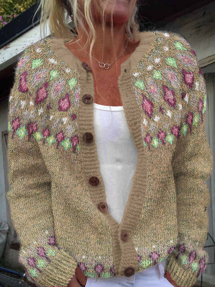 | Luźny Sweter z Wzorem