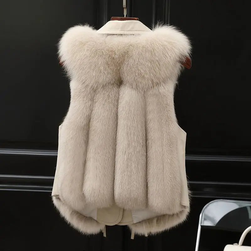| Elegancka kamizelka skórzana