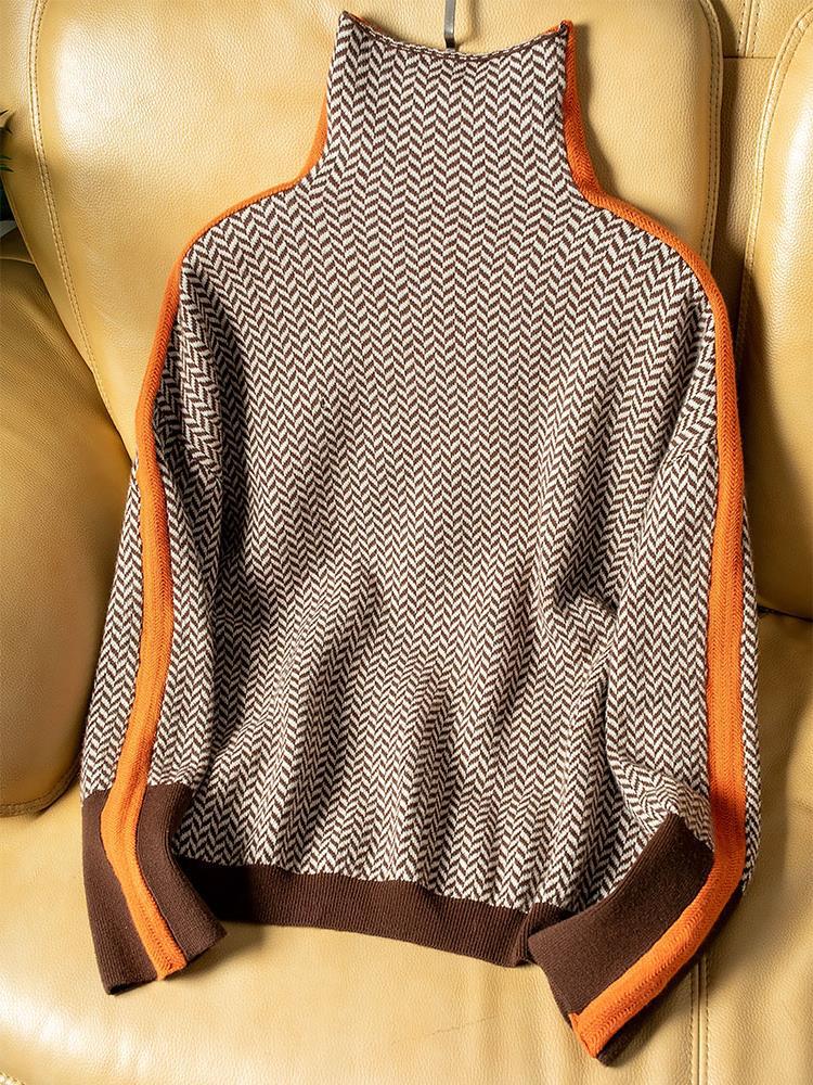 | Sweter z kontrastem