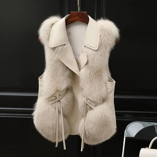 | Elegancka kamizelka skórzana