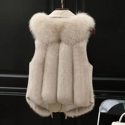 | Elegancka kamizelka skórzana