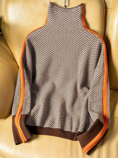 | Sweter z kontrastem