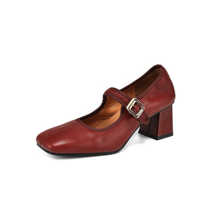 Desna - Nowoczesne buty na grubym obcasie w stylu francuskim